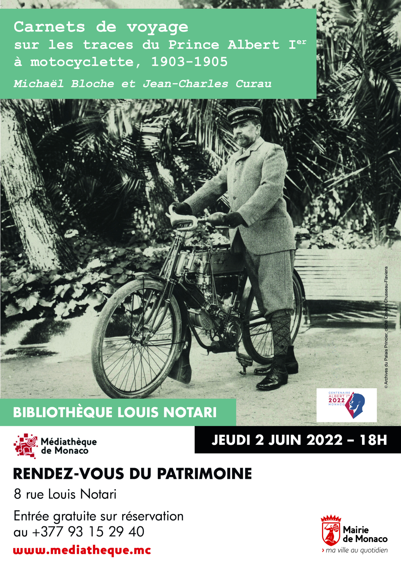 Conférence "Carnets de voyage sur les traces du Prince Albert I<sup>er</sup> à motocyclette, 1903-1905"