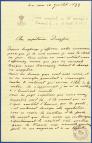 Lettre du prince Albert Ier à Alfred Dreyfus, le 10 juillet 1899 (A.P.M.)