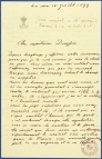 Lettre du prince Albert Ier à Alfred Dreyfus, le 10 juillet 1899 (A.P.M.)